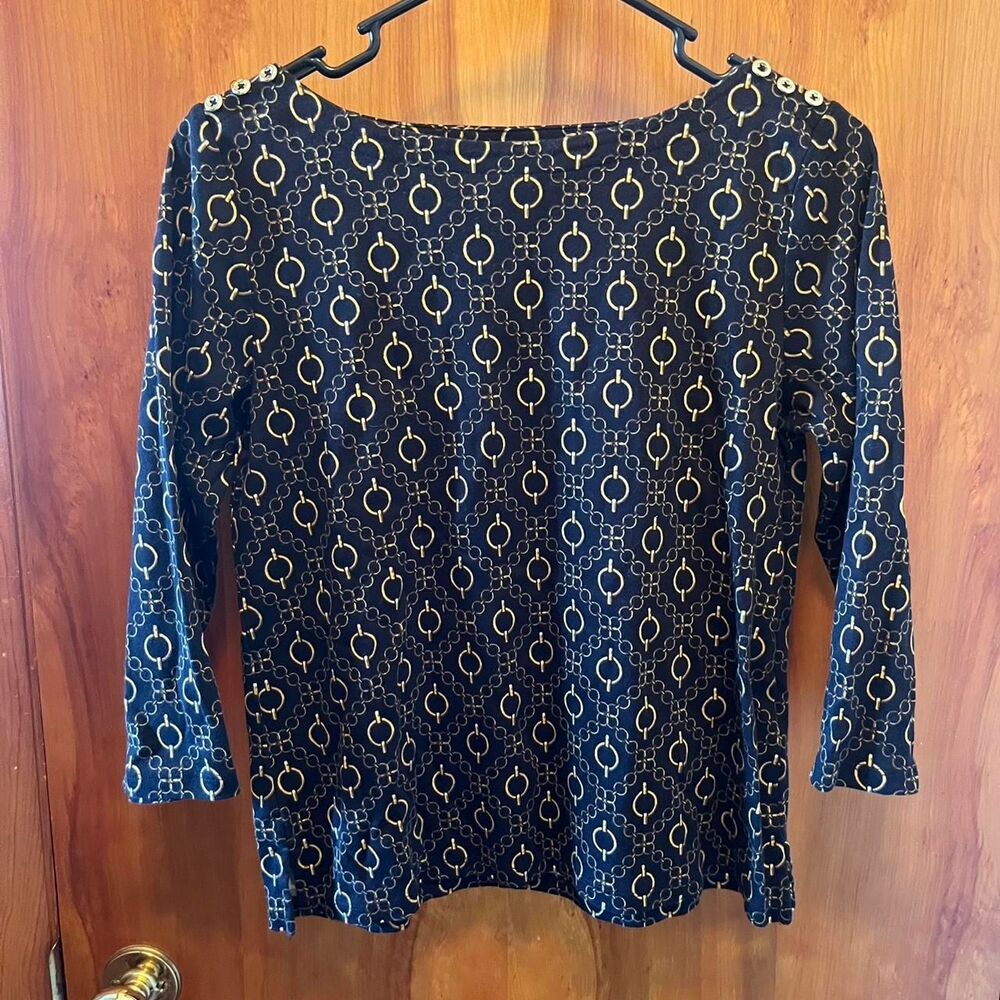 Rafaella Women's Navy and Blue Shirt